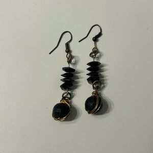 Elegant Black and Gold Earrings